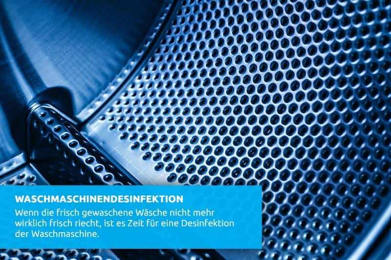 Offene Waschmaschine mit frischer Wäsche: Desinfektion der Waschmaschine mit biostream® ZERO